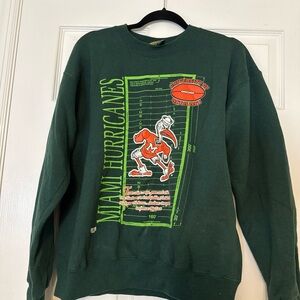 Miami Hurricanes Green Crewneck Sweater